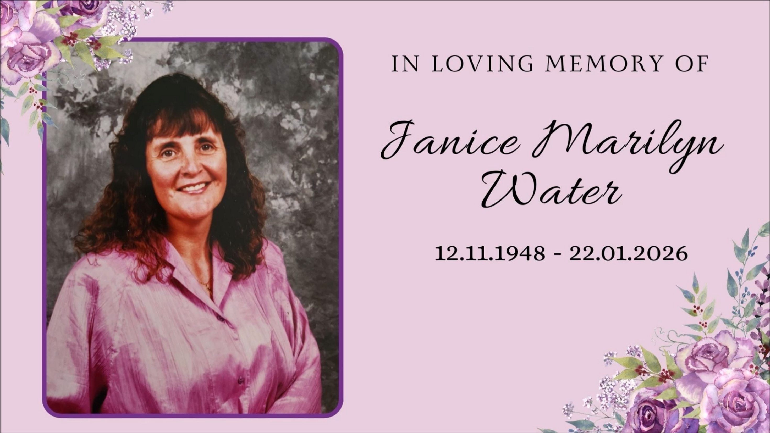 Janice Water's Funeral